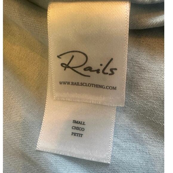 Rails Chambray Ruffle Trim Light Vintage Blue Shawna Mini Dress EUC Small - Picture 7 of 8